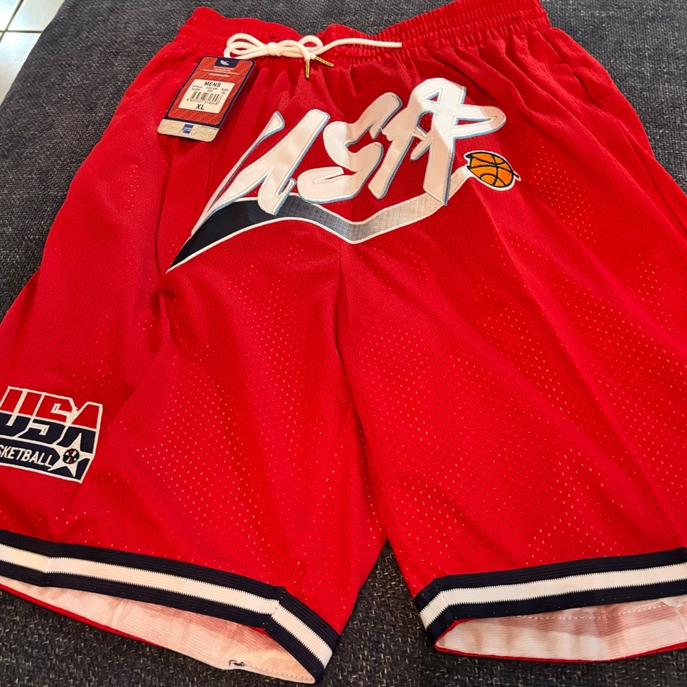 Just Don Hardwood Classics USA Basketball Red Men's Shorts